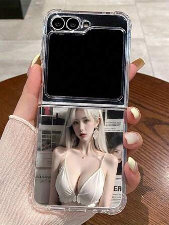 1PC Personalized Left And Right Foldable Screen Four Corners Anti-Drop Air Cushion Phone Case For For Galaxy Z FLIP 6, For For Galaxy Z Flip 5, For For Galaxy Z Flip 4 5G, For For Galaxy Z Flip 3 5G, Transparent TPU Phone Case Suitable For For Galaxy, Fully Wrapped Anti-Drop, Slim And Lightweight, Mixed Sturdy Shell To Prevent