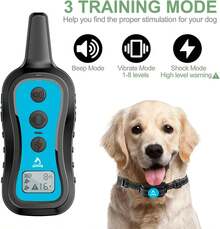 Dog Training Collar Dog Shock Collar With Remote - 3 Training Modes, Beep, Vibration And Shock, Up To 1000 Ft Remote Range, Rainproof For Small Medium Large Dogs - Blue - View 2