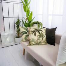 4pcs, Throw Pillow Covers Square,Palms Trees Decorative Pillows Case For Couch,Bed,Living Room,Car [Single Sided Printing] [No Pillow Core]
