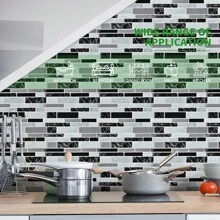 Peel And Stick Waterproof Backsplash Wallpaper For Kitchen, Bathroom Self-Adhesive Tile Contact Paper Countertops And Walls