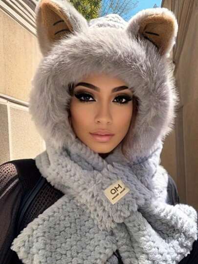 Cozy Fair Isle Knit Beanie For Women: Stretchy, Warm & Stylish Winter Hat With Ear Protection, Perfect For Autumn & Winter -Can Be Used As A Bag