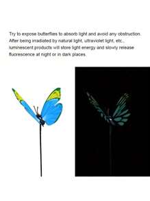 20pcs-Vibrant Glowing 3D Butterfly Garden Stakes - Butterfly Ground Stake For Outdoor Patio Planters, Patio, Flower Pots And Bonsai Glowing Colourful Decorations, Gardening Dress Up - Made Of Durable Polyvinyl Chloride, Valentine's Day Modern Home Decorations