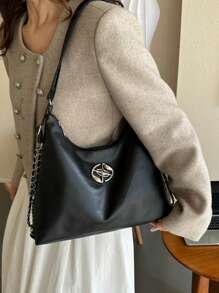 Mochila de moda coreana 2025 Nuevo lanzamiento otoño Mochila con correa de cadena, bolso de hombro casual de gran capacidad y multifunción adecuado para compras, billetera, mujeres jóvenes, estudiantes universitarios, recién graduados, oficinistas. Ideal para oficina, universidad, trabajo, negocios, viajes al trabajo, actividades al aire libre, viajes y salidas.
