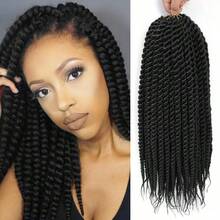 6 paquetes de 14 pulgadas de trenzas de crochet de cabello Havana Twist, trenzas de crochet Senegalesas, trenzas de crochet Havana Twist jumbo en color 1B 01 - 1B - Ver 5