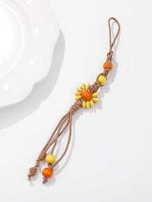 木珠编织创意个性化手机挂绳、钥匙扣、包包挂件，波西米亚风独特手工饰品，适用于手机、钱包、背包，亦可作为礼物赠送；手工串珠绳，可定制姓名印制，用途广泛，日常佩戴，复古魅力，优雅日常配饰，完美展现自我，也是一份贴心的礼物。 - 彩色 - 查看 4