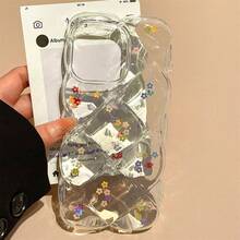 Flower Rhombus Glitter Protective Case Compatible With IPhone 13 Pro Max, Fashionable 13 Pro INS Style, 13/12/12 Pro Max/11/XS Anti-Fall New Design Waterproof Shockproof Scratch Resistant - Multicolor - View 3