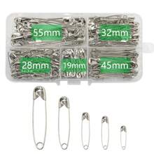 260Pcs Safety Pins Assorted Size , Nickel Plated Steel Safety Pin, Large Safety Pins And Small Safety Pins For Clothes, Crafts, Pinning, Sewing