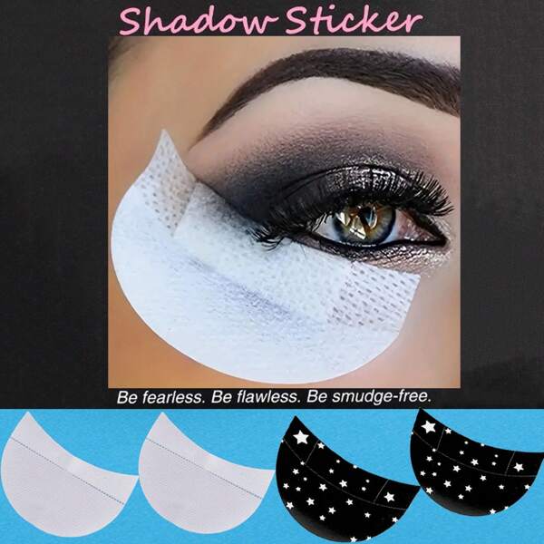 50Pcs Eye Makeup Eyelid Stickers, Eye Shadow Stickers, Sweat-Absorbing Pads - Nonwoven Adhesive Pads Suitable For Eyelash Extension, Eyebrow And Eye Contour Protection, Fragrance-Free Makeup Stickers, Ensure Precise Application And Clear Lines