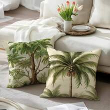 4pcs, Throw Pillow Covers Square,Palms Trees Decorative Pillows Case For Couch,Bed,Living Room,Car [Single Sided Printing] [No Pillow Core]