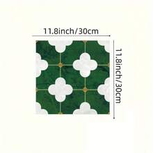 Pegatinas de piso estilo marroquí verde, impermeables y antideslizantes para decoración del hogar, pegatinas de azulejos autoadhesivas resistentes al desgaste para cocina y baño