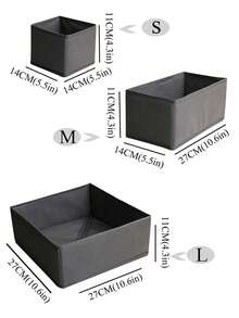 Clothing Storage Box, Household Foldable Non-Woven Storage Box, Wardrobe Drawer Type, Clothing Underwear Organizer Box, Socks Bra Underwear Drawer Type Foldable Storage Box - Black - View 3