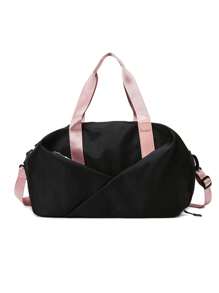 1pc Personalized Women Oxford Cloth Multifunctional Travel Bag, Wet And Dry Separation Gym Bag, Portable Yoga Bag, Trolley Sleeve, Fashionable Shoulder Bag, Embroidery Custom Letter, Foldable Carry-On Luggage, Large Capacity With Separate Shoe Compartment, Suitable For Business Trip, Vacation