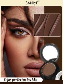 SANIYE Pomada para cejas dúo M250  2 en 1 de larga duración  con 6 colores ,de aspecto natural - Dark Brown - Ver 6