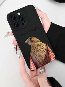 1 pieza Tela roja con estampado retro de pájaro volador en 2D, popular y creativa tela oriental minimalista de alta gama con eslogan de dibujos animados, adecuada como regalo de cumpleaños/vacaciones para mayores, amigos, familia, parejas o para ti mismo. Carcasa suave mate negra con protección completa contra el polvo y el agua, compatible con iPhone 16/15/14/13/12/11/Pro/ProMax/X/XR/XS/XSMAX/7/8/PLUS y modelos
