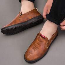 Zapatos para hombre, nueva suela blanda y cómoda, zapatos casuales para hombres con suela de goma, de fácil puesta - Marrón - Ver 5