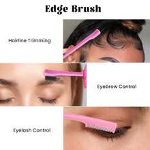 5Pcs Pink Hair Brushes & Tools Set: Topsy Tail, Edge, Bristle Brush, Rat Tail Comb, Slick Back Brush For Women & Girls' Hair Styling