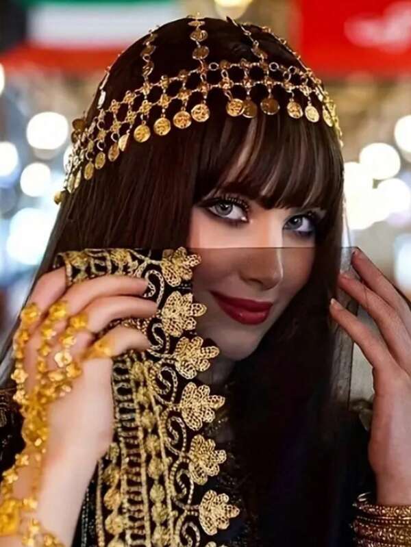 1pc Elegant Vintage Headpiece Headchain, Fashion Hollow Coin Alloy Headband With Tassel Metal Accessory, Versatile For Party, Photoshoot, Nightclub, Festival, Shiny Blingbling Sexy Halloween