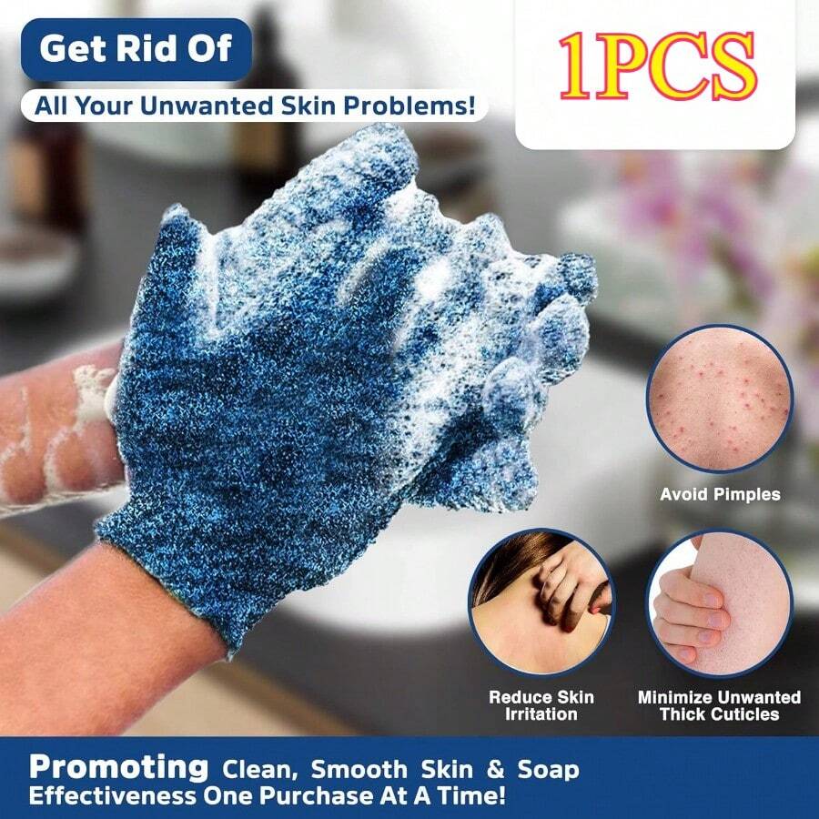 Exfoliating Gloves For Men And Women | Spa-Quality Exfoliation Mitts To Remove Dead Skin & Bumps | Textured Body Scrub Bath And Shower Gloves - Colorful 1 PCS Pack - Pink, Green, Blue, & Purple Back To School