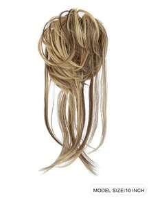 Synthetic Elastic Messy Bun Hairpieces Curly Scrunchie Black Blonde Brown Chignon Band Updo Donut For Women Natural Fake Hair - Multicolor - View 9