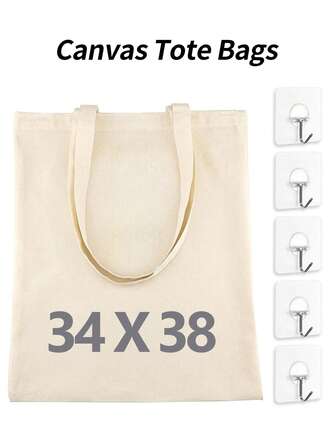 Tekrar Kullanılabilir Dokumasız Kumaş Tote Çanta Plaj Tote - %100 Saf Organik Alışveriş Çantası 3'lü Paket | Özelleştirilebilir Kişiselleştirilmiş Boyalı Kumaş 34 X 38 CM - Konfor İçin Uzun Saplar