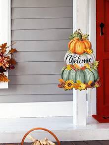 1 zestaw/180 zestawów Jesienny znak powitalny Jesienna dynia Drewniana dekoracja wisząca do domu Drewniana sztuka ścienna z dynią Wisząca tabliczka dekoracyjna na drzwi w stylu wiejskim do kuchni, pokoju, werandy w stylu wiejskim, dekoracja na przyjęcie z okazji Święta Dziękczynienia
