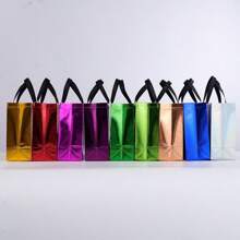 2pcs Size Small Reusable Gift Bags In Colorful Colors, Sparkling, Bridesmaids, Non-Woven Bags, Waterproof Laser Shopping Bags, Party, Good Stuff Bags, With Handles, Cheapest Items Available, Shopping Bags, Party Bags, Party Gift Bags, Tote Bags With Laser Film Aluminum Foil Shopping Clothing Advertising Tote Bags