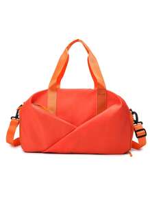 1pc Personalized Women Oxford Cloth Multifunctional Travel Bag, Wet And Dry Separation Gym Bag, Portable Yoga Bag, Trolley Sleeve, Fashionable Shoulder Bag, Embroidery Custom Letter, Foldable Carry-On Luggage, Large Capacity With Separate Shoe Compartment, Suitable For Business Trip, Vacation