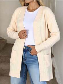 Liu Fashion Kawaii Loose Cardigan, Simple And Cute, Solid Color, Suitable For School - White - View 1