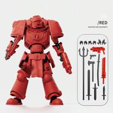 1 pieza Figura decorativa de guerrero acorazado de múltiples posturas impresa en 3D, juguete de ensamblaje DIY multiarticulación para reducir el estrés
