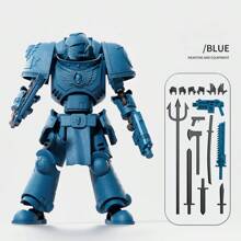1 pieza Figura decorativa de guerrero acorazado de múltiples posturas impresa en 3D, juguete de ensamblaje DIY multiarticulación para reducir el estrés