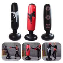 Boxing Punching Bag Boxing Muay Thai Inflatable Boxing Bag Training Pressure Relief Exercise Punching Stand Fitness Equipment - 酒紅色 - 查看 2