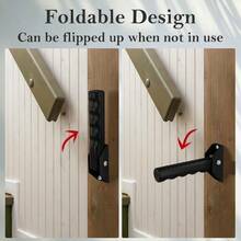 Flip Up Grab Bars For Doorway Stairs For Seniors Elderly Garage Door Handles Stair Assistance For Elderly Flip Up Doors Grab Bar Not In The Way Keep Steadily Black - Black - View 3