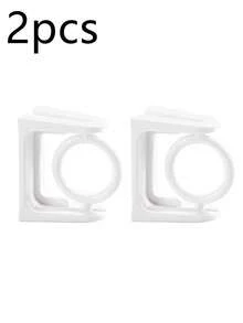 6 pièces Support de tringle à rideaux ajustable sans perçage, crochet adhésif autoadhésif, support de vêtements rotatif à 360° pour salle de bain, maison, bureau, salle de bain d'hôtel, décoration de Noël