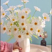 1/3/6 pezzi Fiori di margherita artificiali, 52 cm Fiori finti per pareti, salotto, camera da letto, matrimoni, feste, decorazioni per scrivanie, casa, decori per scrivanie, cucina, matrimoni, tavoli, centrotavola, ufficio, giardino, esterno, casa, patio, decorazioni per primavera, estate, autunno e inverno - Bianco - Visualizzare 5