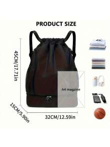 1pc Customized Embroidered Fitness Backpack, Unisex Oxford Cloth Bucket Bag, Large Capacity For Sports Items Storage, Multi-Functional Yoga Gym Bag For Basketball, Football, Portable Fitness Bag, Great Gift For Family, Friends, Valentine's Day, Christmas, Father's Day, Mother's Day, Personalized Birthday Present