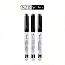 3支/6支装直头丙烯颜料马克笔，黑白水性软头丙烯马克笔，适用于织物、画布、石头、玻璃、木材、纸张、DIY工艺品、学校及美术用品，返校必备 - 彩色 - 查看 16