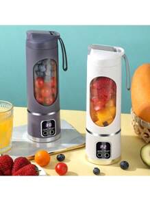 RAF 1 pieza Licuadora portátil inalámbrica de 450ml, máquina exprimidora eléctrica, licuadora de frutas mini recargable USB con 10 cuchillas y doble taza, licuadora multifuncional para procesar alimentos en casa u outdoors, perfecta para verduras, frutas y batidos