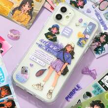 1pc Japanese-Style Retro Cute Cartoon Girl Creative Stickers, Japanese Showa Sticker Book Series, Suitable For Scrapbooks And DIY Creative Projects., School Supplies,Back To School - Multicolor - View 5