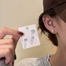 5mm-8mm Stainless Steel Cubic Zirconia Magnetic Earrings, Unisex, Made Of Stainless Steel And Cubic Zirconia - Multicolor - View 9