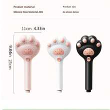 Cute Cat Paw Handheld Shower Head, Home Bathroom High Pressure Massage Sprayer Water-Saving Shower Head Filter