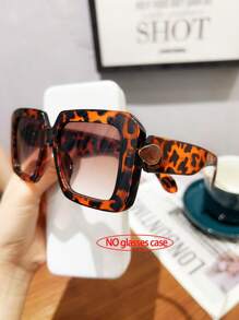 1 PC Women's Korean Elegant Square Frame Gemstone Accessory Fashion Eyewear Suitable For Daily Outfit Matching, Holiday Gift And Work Commuter Use