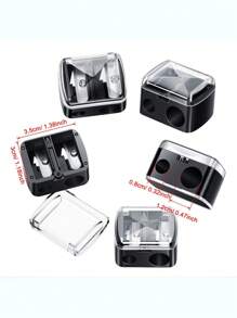 1pc Makeup Pencil Sharpener, Suitable For Eyebrow, Eyeliner, Lip Liner Pencils, Lipsticks, Dual Sizes With Dust Cover