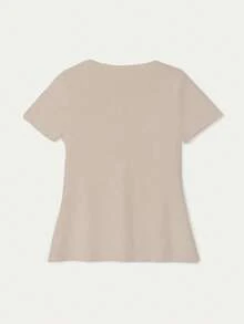 FOR BEAUTY Women's Spring/Summer New Knit Cardigan, Casual & Minimalist, Suitable For Commuting And Daily Wear, Solid Color Short Sleeve Metal Button Sweater, New Year New Style - White Tea - View 7