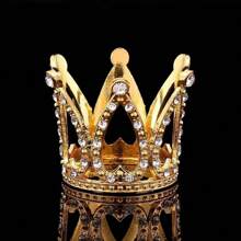 4 piezas Mini adornos de corona de pastel con piedras de strass doradas - Accesorios para hornear de cumpleaños, decoraciones, adornos, adornos pequeños, accesorios, adornos de pastel, decoraciones de pastel, adornos de fiesta, decoraciones de fiesta, apliques, corona, adornos pequeños, adornos, regalos pequeños