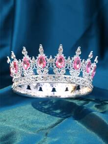 1 pieza Diadema de mujer con decoración de strass con diseño de corona, adecuada para decoración de tocado real, accesorio para el Día de San Valentín - Multicolor - Ver 16