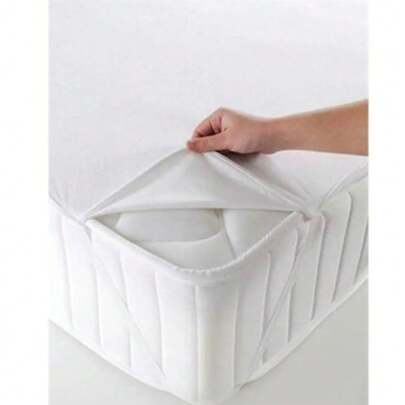 Made In Turkey - Luxury Waterproof Fitted Mattress Protector – 100% Cotton, Soft, Liquid-Proof Alez – Single Size ( 100x200cm+ 30cm)