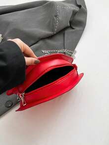 Fashionable & Unique Women Shoulder Bag Cute Cartoon Mushroom Design Chain Crossbody Bag , Cute - Red - View 8