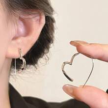 1 Paar Damen Ohrringe, Sommer Ohrringe aus Edelstahl mit großen Creolen, Edelstahl Creop Ohrringe mit Creoop, Creuf Ohrstecker, Abend Ohrringe in Herzform, runde Creif Ohrringe geeignet für den Alltag, Dates, passende Accessoires, Hoop Ohrring