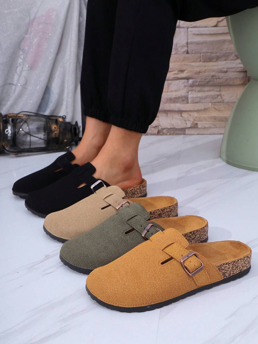 Men's Casual Simple Suede Slip-On Loafers Mule Slippers