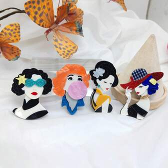 1pc 2D Flat Handmade Acrylic Charm, Minimalist Yet Elegant Luxury European Style, Fashionable Mix And Match For Girls, Must-Have Accessory For Bags, Clothes Jewelry Costume Accessories Bag Charms Office Accessories Christmas Gift